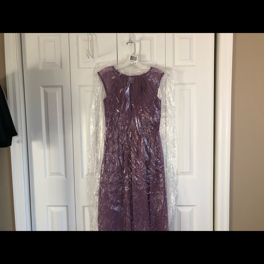 Women's Pleated Lace Bodice Sleeveless Dress - Purple - Picture 2 of 7
